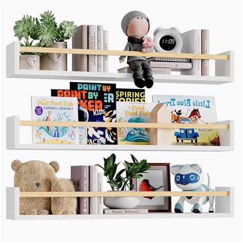 Amazon.com: Fixwal Nursery Book Shelves, 23.6 Inch Floating Bookshelves ...