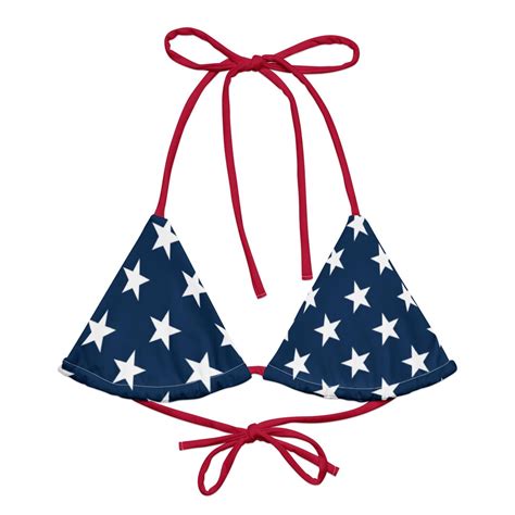 Stars & Stripes Bikini Top, USA American Bikini Top, Made in USA, 4th ...