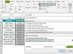 Image result for Conditional Format Using Formulas for Dates