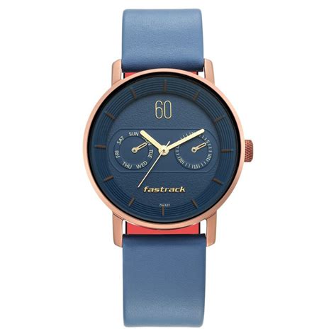 Buy Online Fastrack Blue Dial Leather Strap Watch for Girls ...