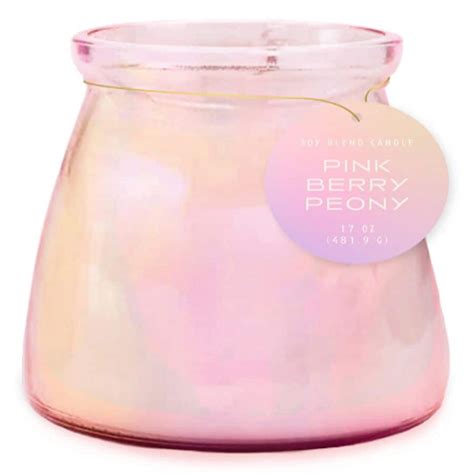 Modern Expressions Iridescent Glass Candle Pink Berry Peony | Walgreens