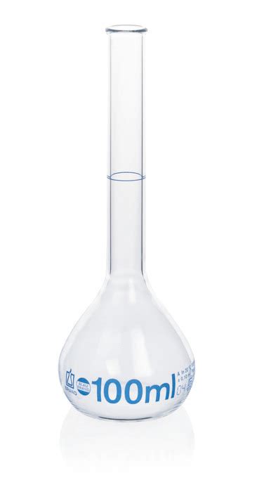 Volumetric flasks, BLAUBRAND®, class A, DE-M, Boro 3,3, beaded rim, ISO ...