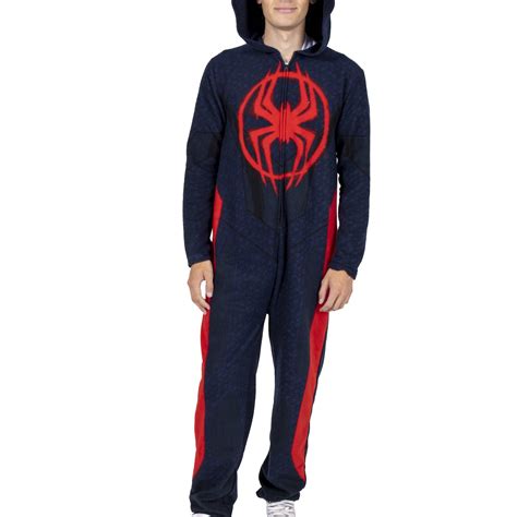 Buy Spider-Man Miles Morales Men's Hooded Union Suit With Leg Hem ...