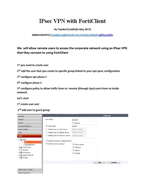 Image result for FortiClient IPSec VPN