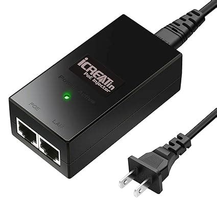 iCreatin 24V Gigabit POE Injector, 24V DC Passive PoE Adapter for ...