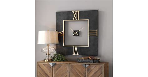 Uttermost 06448 Mudita 40" Square Concrete Black and Gold Industrial ...