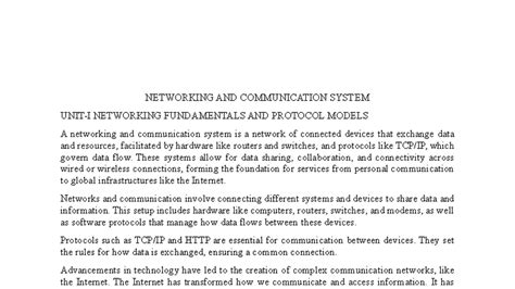 NCS 101: Networking Fundamentals and Protocol Models Notes - Studocu