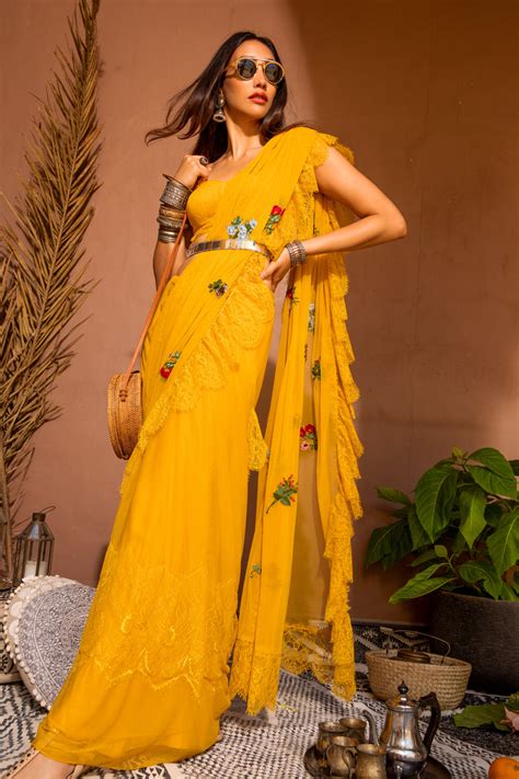 Mango Flounce Sari – The Little Black Bow
