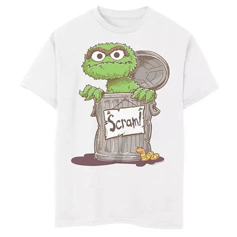 Boys 6-20 Sesame Street Oscar the Grouch Scram Sign Graphic Tee