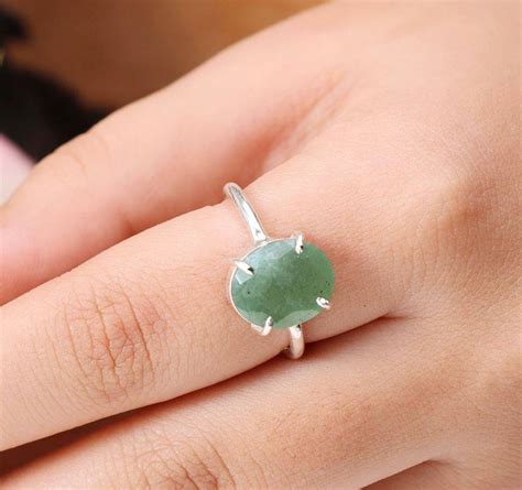 Green Aventurine Ring Luck Money Success by Crystall and Herbs