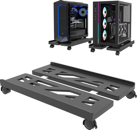 Computer Tower Stand, CPU Stand Adjustable Mobile Cart Holder, Desktop ...