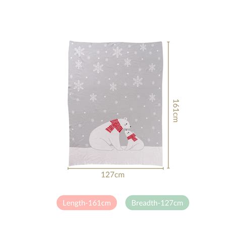 Mumma And Baby Polar Bears Cotton Throw Blanket Online - Premium Throw ...