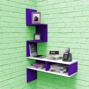 Radha Crafts Zigzag Shape Corner Wooden Wall Shelf for Multi Purpose ...