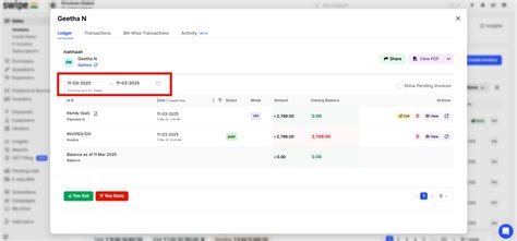 How to check the ledger entries as per the created date? - General - Swipe