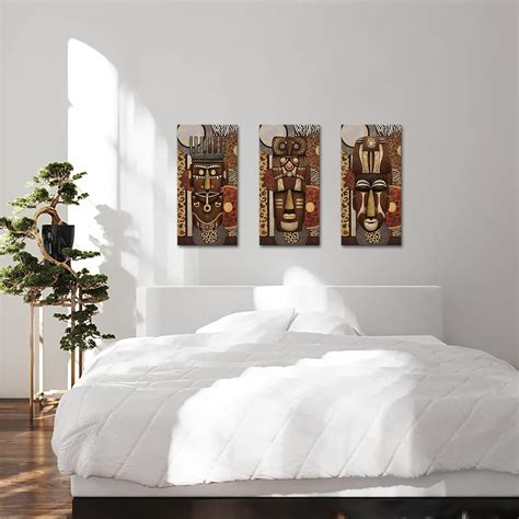 Buy DuoBaorom 3 Pieces Vintage African Tribal Mask Wall Decor Abstract ...