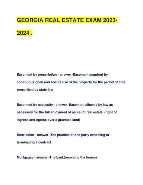 GEORGIA REAL ESTATE 2022,2023,2024 EXAMS - DocMerit