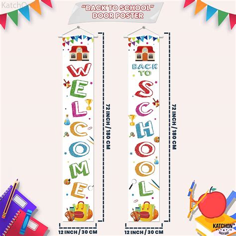 Buy Huge, Welcome Back to School Banner - 72x12 Inch, White Back to ...