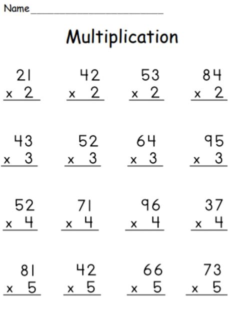 Image result for Multiplying Double-Digit Numbers Worksheet