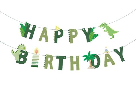 Buy Party Hive Cute Green Dinosaur Happy Birthday Banner Kids Party ...