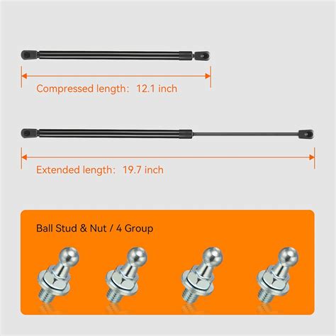 Buy C1608054 20inch 100lbs (445N) Per Gas Strut Shock Lift Support for ...