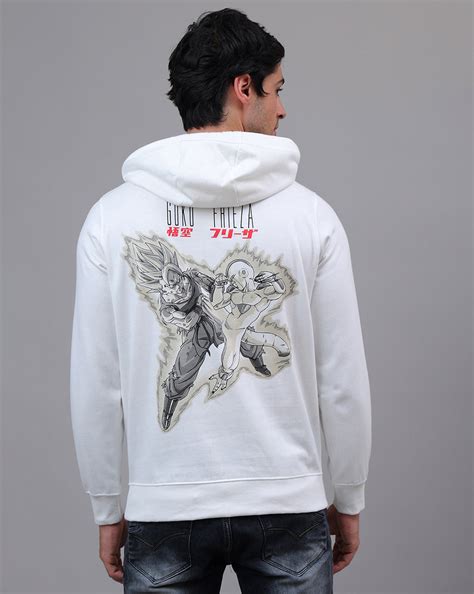 Dragon Ball Z: Goku Vs Frieza Anime Printed Regular Fit Off White Hood ...