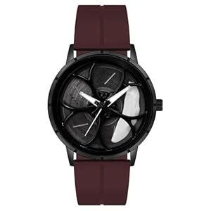 Buy ON TIME OCTUS Car Wheel Rolling Men’s Analog Silicone Strap Watch ...