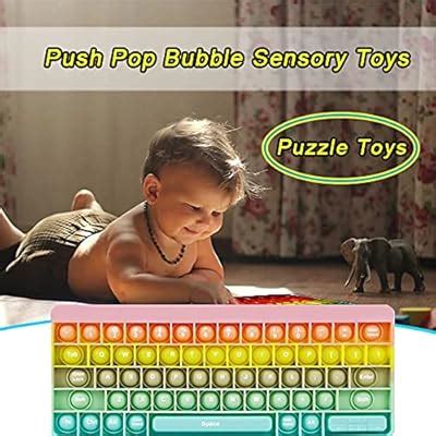 Buy FunInBox Keyboard Push Pop Bubble Sensory Fidget Toys Silicone ...