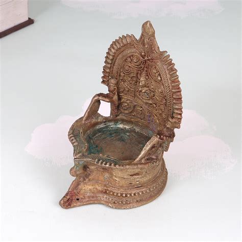 Shop Brass Gajlaxmi Oil Lamp at Best Price | IndianShelf