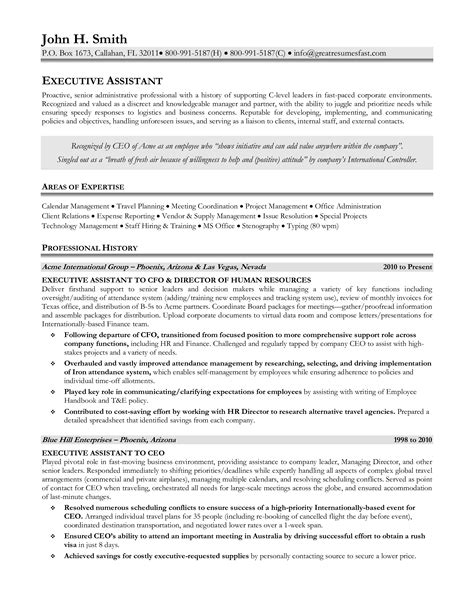 Télécharger Gratuit Sample Executive Assistant Resume