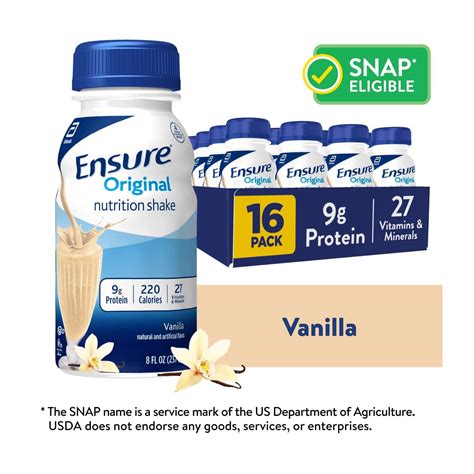 Free Shipping! Ensure Original Nutrition Shake Vanilla 8 fl oz 16 Pack ...