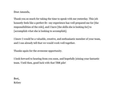 Thank You Email After Interview 的图像结果