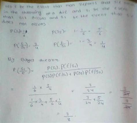 A man is known to speak truth 3 out of 4 times. He throws a die and ...