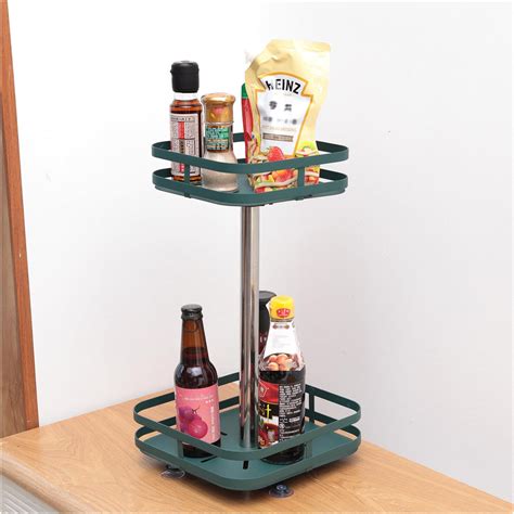 USHA SHRIRAM Revolving Dressing Rack - Stackable 2-Layer Kitchen Basket ...
