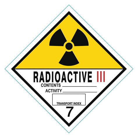 Radioactive III, 4 in x 4 in, DOT Container Label - 9LA19|9LA19 - Grainger