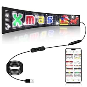 LED Sign, 27''x5'' Huge Bright Pre-made Animations & Text Programmable ...