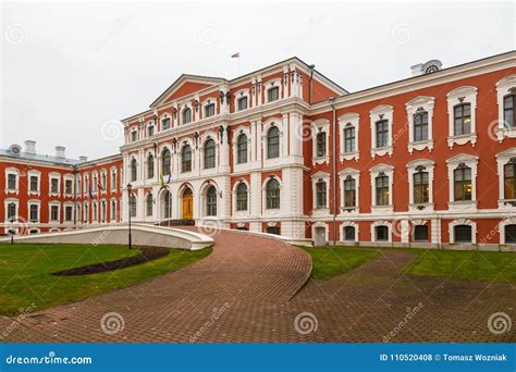 Old Red Castle in Jelgava, Latvia. Latvian Agriculture University Editorial Stock Photo - Image ...