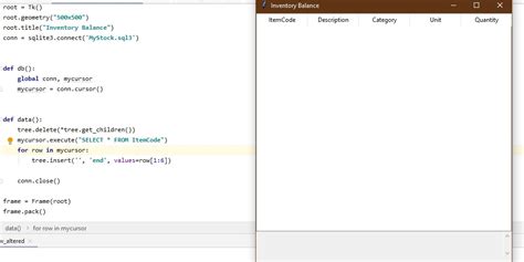 Python Tkiter TreeView SQL Record Update 的图像结果