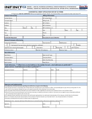 Fillable Online Credit Application Template - 33 + Examples in PDF ...