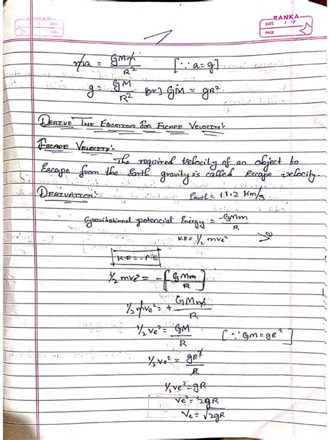 Escape Velocity Formula 的图像结果