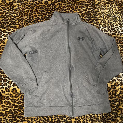 under armour jacket turtleneck high neck grey comfy... - Depop