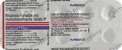 Concor Plus Strip Of 10 Tablets: Uses, Side Effects, Price & Dosage ...