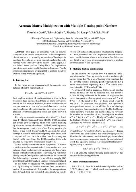 Image result for Floating Point Matrix Multiplication