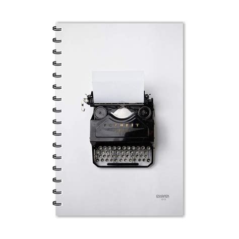 ESCAPER Typewritter Gray Vintage Diary, Ruled - A5 Size - 8.5 x 5.5 ...