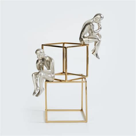 Buy Splendid Gold Rush Metal Man on Cubes Table Accent from Home Centre ...
