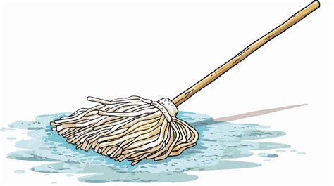 Handdrawn Mop for Floor Cleaning Vector Illustration | Premium AI ...
