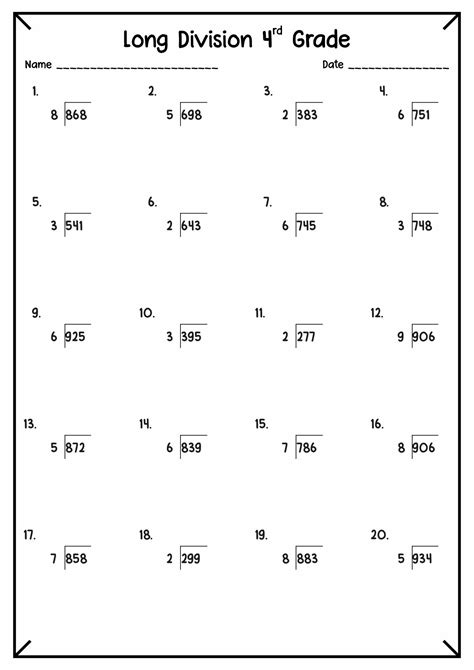 Image result for Long Division Practice Problems