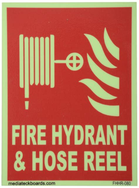 Mediateckboards Fire Hydrant & Hose Reel Signage Board, 15 cm x 20.5 cm ...