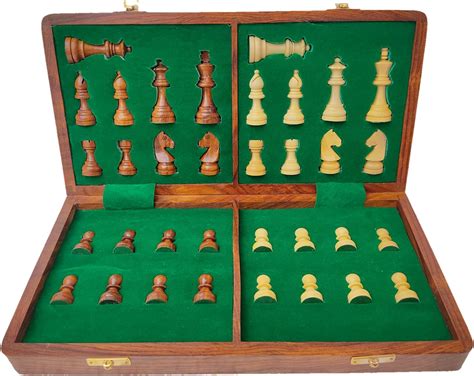 Buy ENTERRO Chess Board Set Wooden Foldable14 x 14 inch with 2 Extra ...
