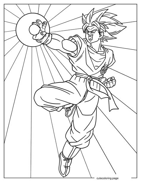 Goku Powering Up Coloring Page