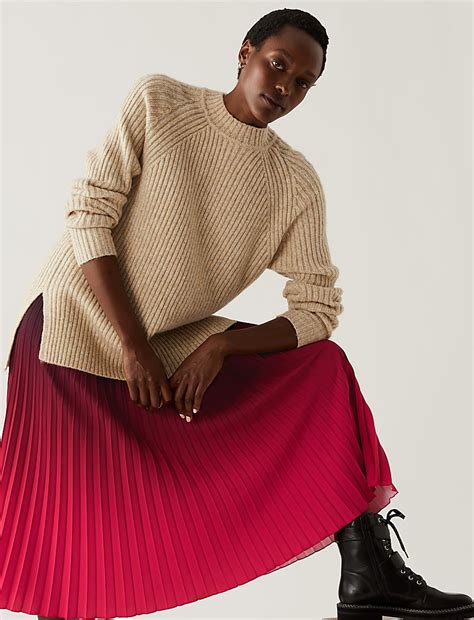 Buy Ombre Pleated Midaxi Skirt at Marks & Spencer